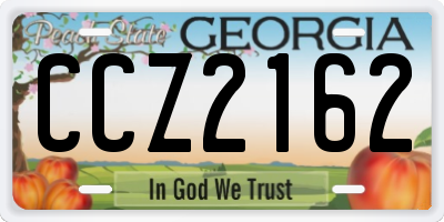 GA license plate CCZ2162
