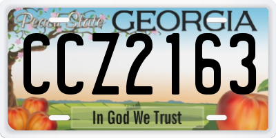 GA license plate CCZ2163