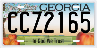 GA license plate CCZ2165