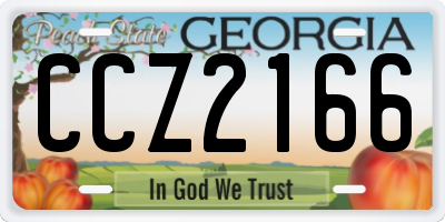 GA license plate CCZ2166