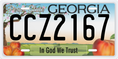 GA license plate CCZ2167