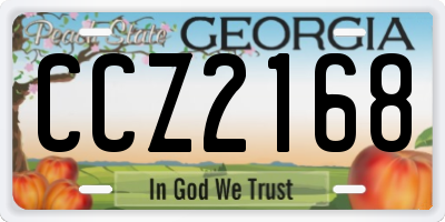GA license plate CCZ2168