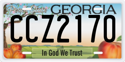GA license plate CCZ2170