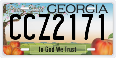 GA license plate CCZ2171