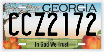 GA license plate CCZ2172