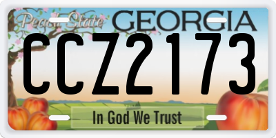 GA license plate CCZ2173