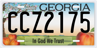 GA license plate CCZ2175