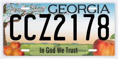 GA license plate CCZ2178
