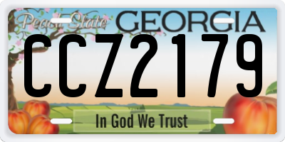 GA license plate CCZ2179