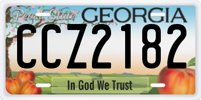 GA license plate CCZ2182