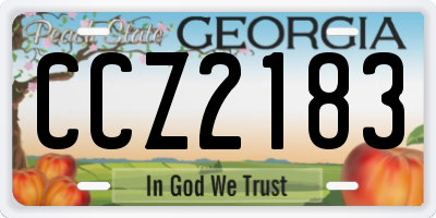 GA license plate CCZ2183