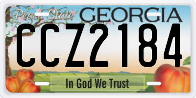 GA license plate CCZ2184