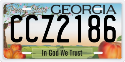 GA license plate CCZ2186