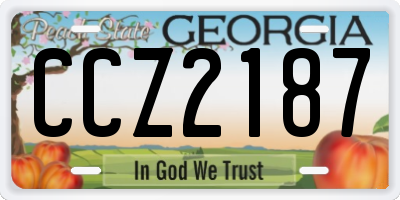 GA license plate CCZ2187