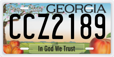 GA license plate CCZ2189