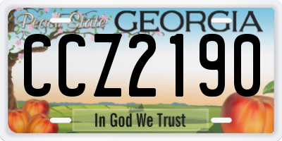 GA license plate CCZ2190