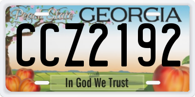 GA license plate CCZ2192