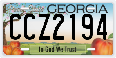 GA license plate CCZ2194