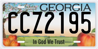 GA license plate CCZ2195