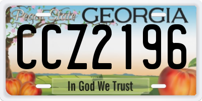 GA license plate CCZ2196