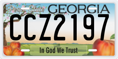 GA license plate CCZ2197