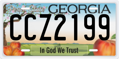 GA license plate CCZ2199