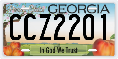 GA license plate CCZ2201