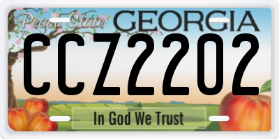 GA license plate CCZ2202