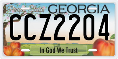 GA license plate CCZ2204