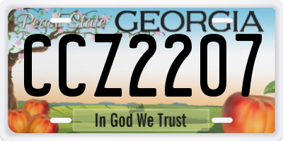 GA license plate CCZ2207