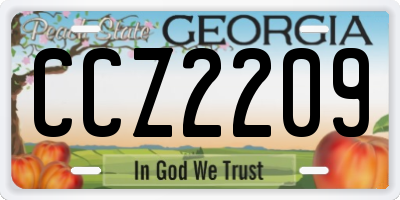 GA license plate CCZ2209