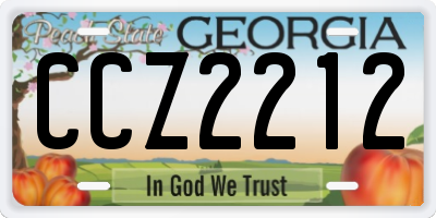 GA license plate CCZ2212