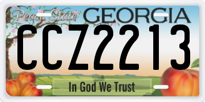 GA license plate CCZ2213