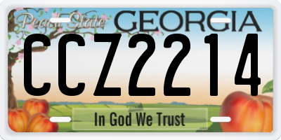 GA license plate CCZ2214