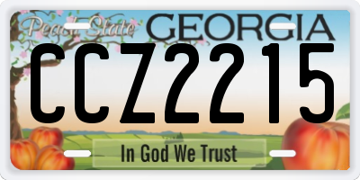GA license plate CCZ2215