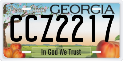 GA license plate CCZ2217