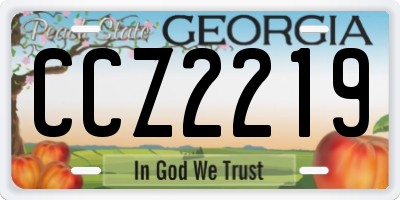 GA license plate CCZ2219