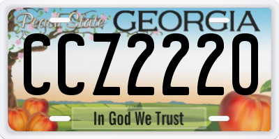 GA license plate CCZ2220