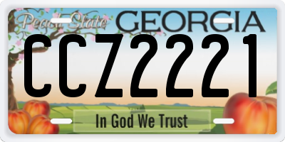 GA license plate CCZ2221