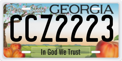 GA license plate CCZ2223