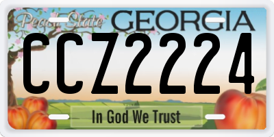 GA license plate CCZ2224