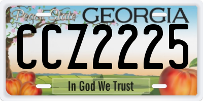 GA license plate CCZ2225