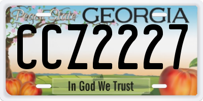 GA license plate CCZ2227