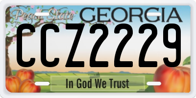 GA license plate CCZ2229