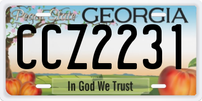 GA license plate CCZ2231