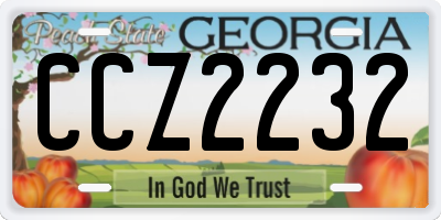 GA license plate CCZ2232