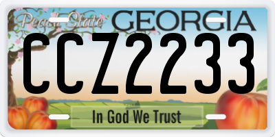 GA license plate CCZ2233