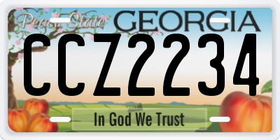 GA license plate CCZ2234