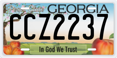 GA license plate CCZ2237