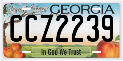 GA license plate CCZ2239